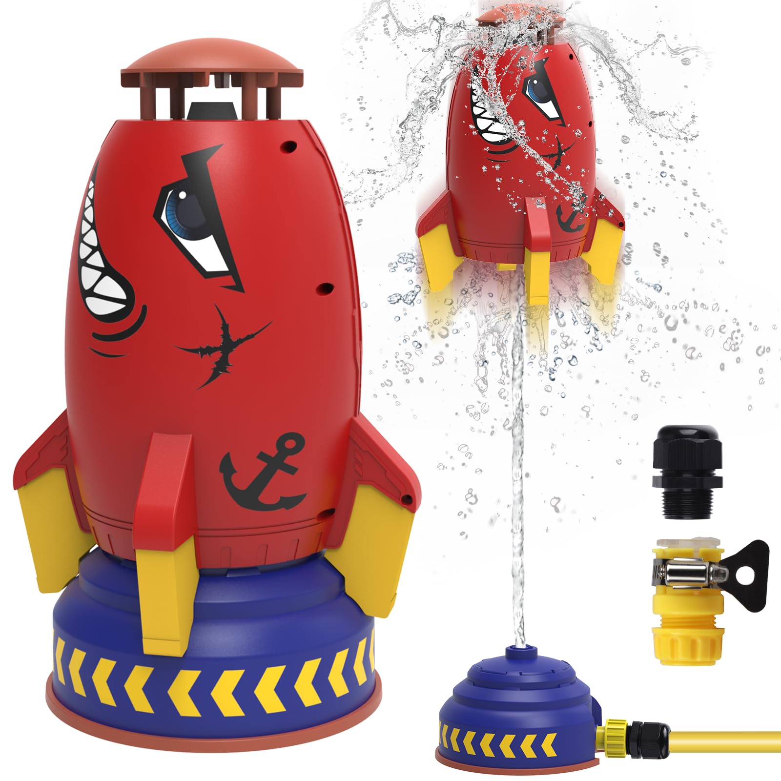 Sprinkler Rocket Launcher – Outdoor Water Toys for Kids, 360° Rotating Water Splash Rocket, Summer Garden Fun, Ideal for Boys & Girls 3-12