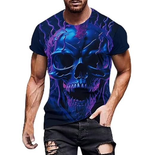 Camiseta masculina estampada manga curta gola redonda casual camiseta gráfica para festa hip hop roupa de moda diária