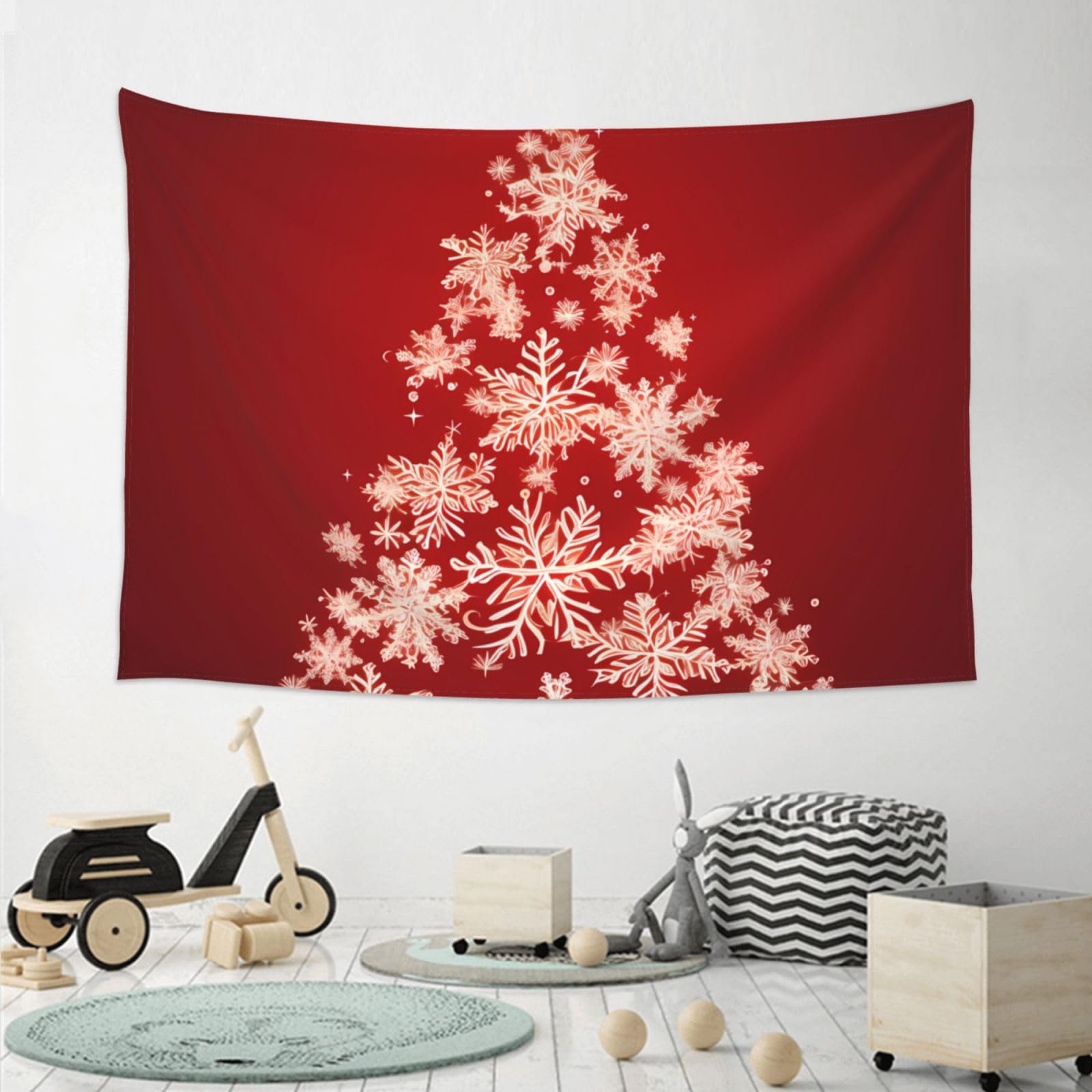 ホワイトクリスマスツリーのタペストリー Amazon.co.jp: Bedbliss ホワイトクリスマスツリーウォール