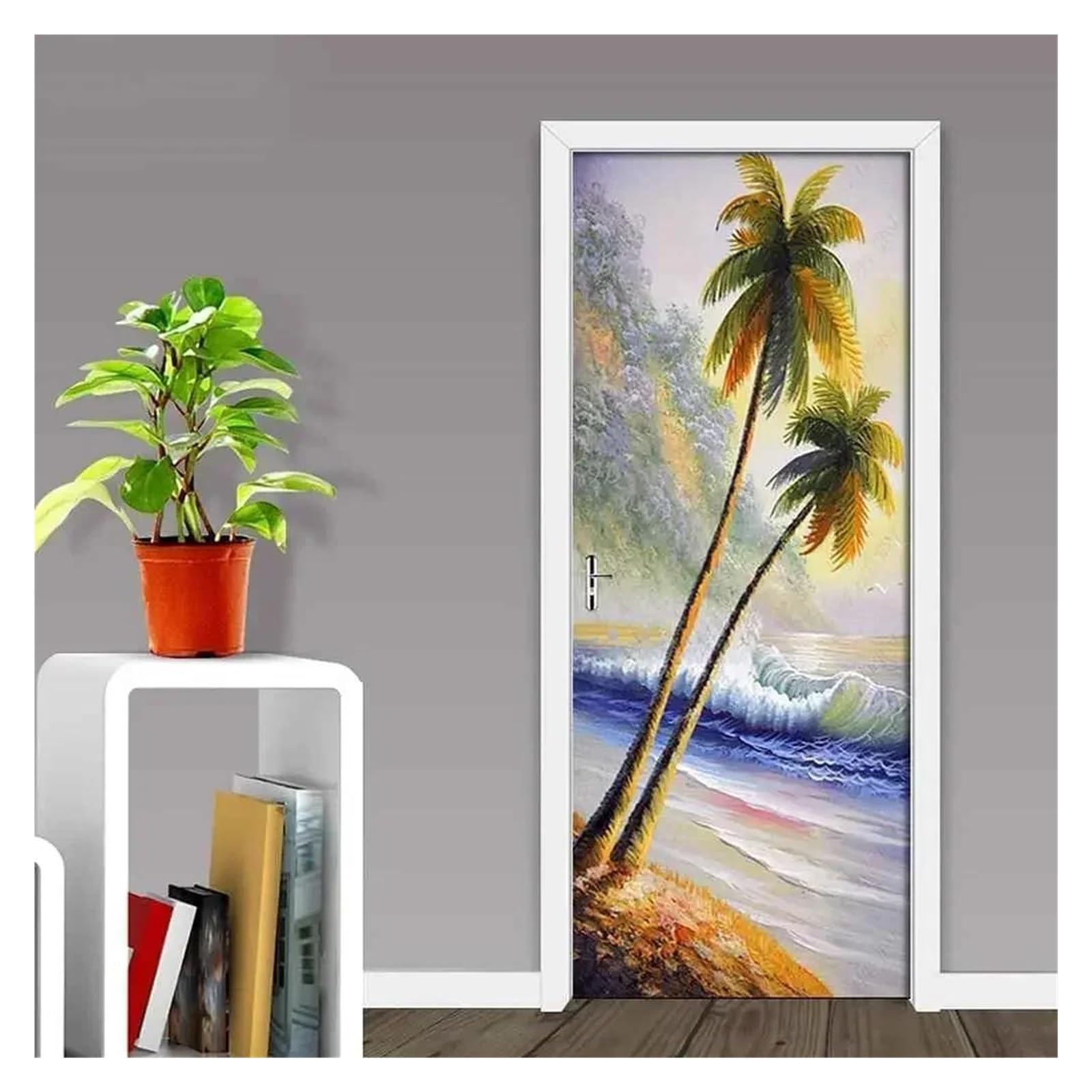Autocollant de porte 3D mer grand format 90x200cm papier peint