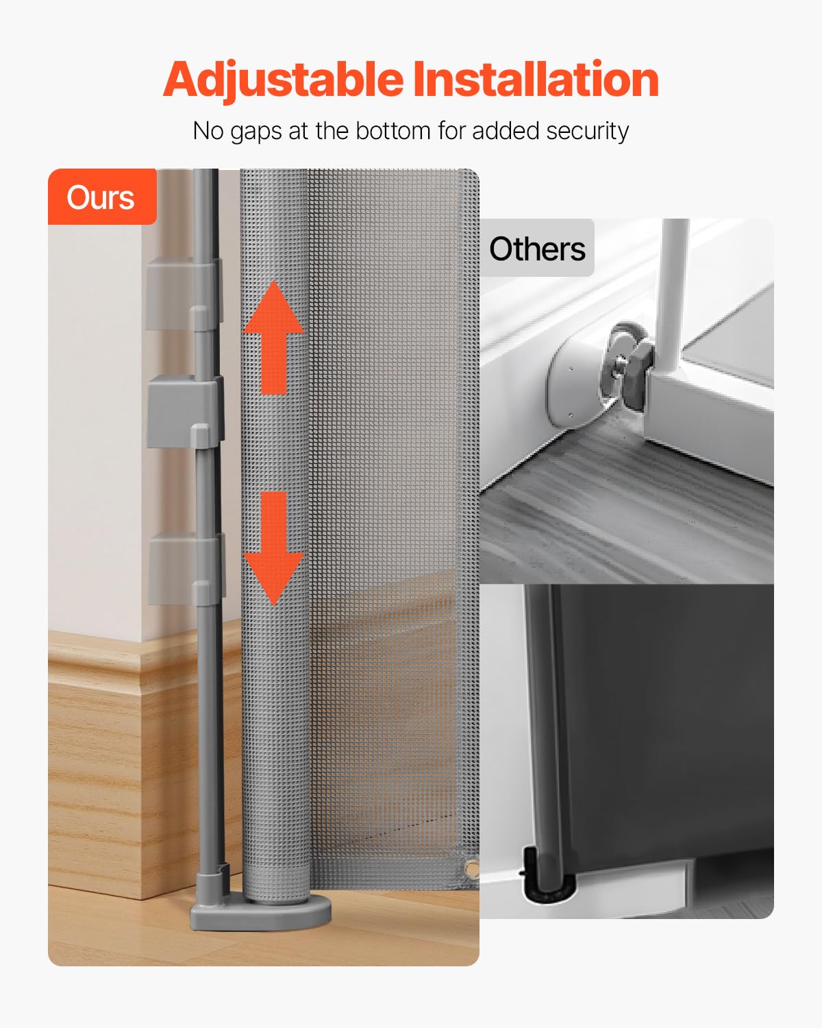VEVOR Cancelletto di Sicurezza a Rete Retrattile Altezza 87 cm Estensibile max. 140 cm di Larghezza per Uso Domestico, Cancelletto a Casa Cancelletto a Rete per Scale Interne, Porte, Corridoi, Grigio