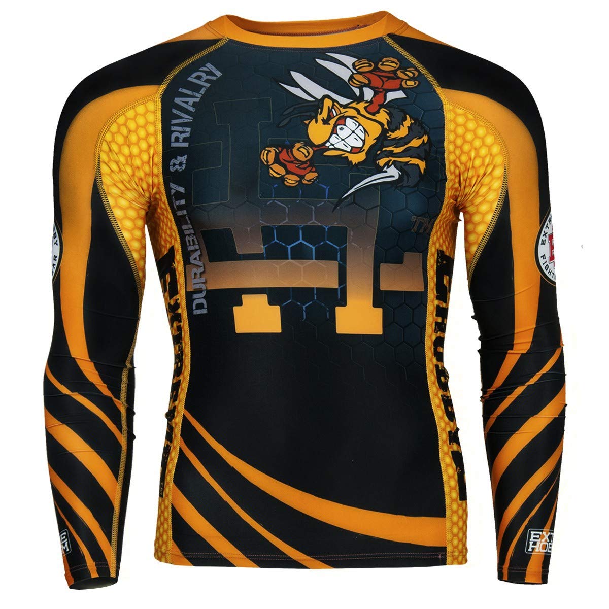 Maglia a maniche lunghe, a maniche lunghe, da uomo, a compressione Rash Guard, Crossfit