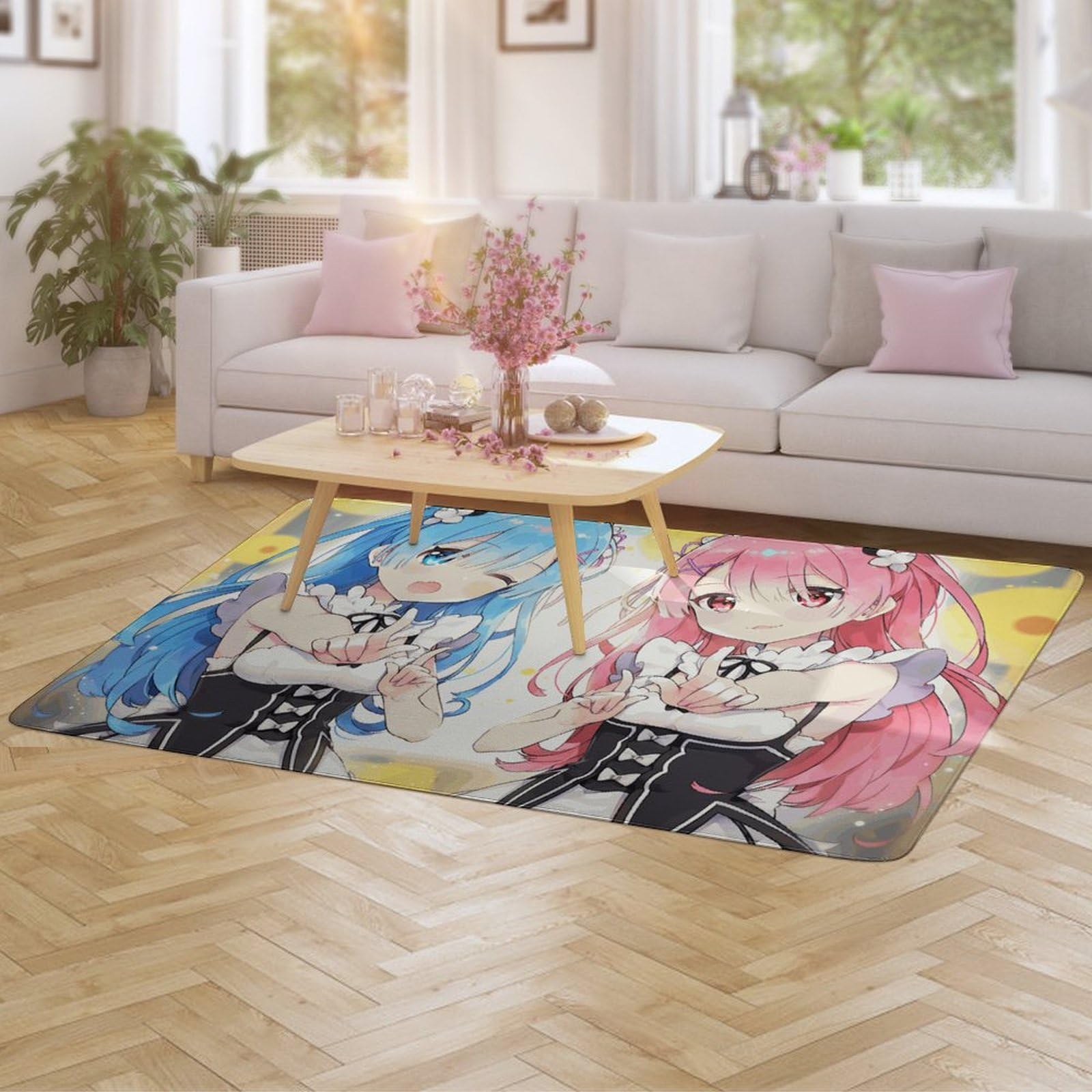 アート　ラグ カーペット メッセージ　孫娘　ファンタジー Amazon.co.jp: カーペット ラグ 可愛い アニメ柄 Reゼロから始める異