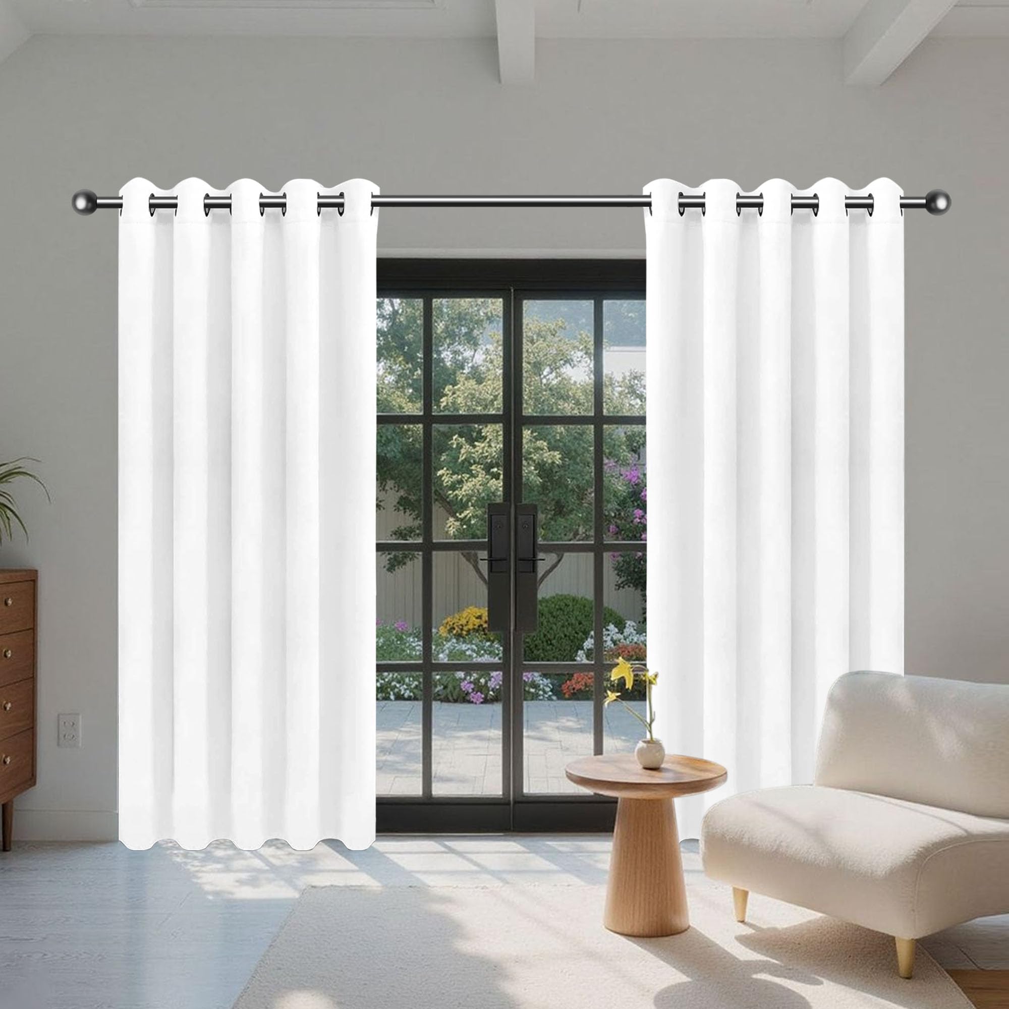 Rideaux pour décoration de chambre et salon occultant blanc thermique 340x260 cm