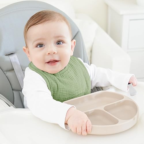 Miniatura 8 de 100% Cotton Muslin Baby Drooling Bibs 8-Pack Adjustable Bandana Bibs for Baby Girls Boys Drooling and Teething