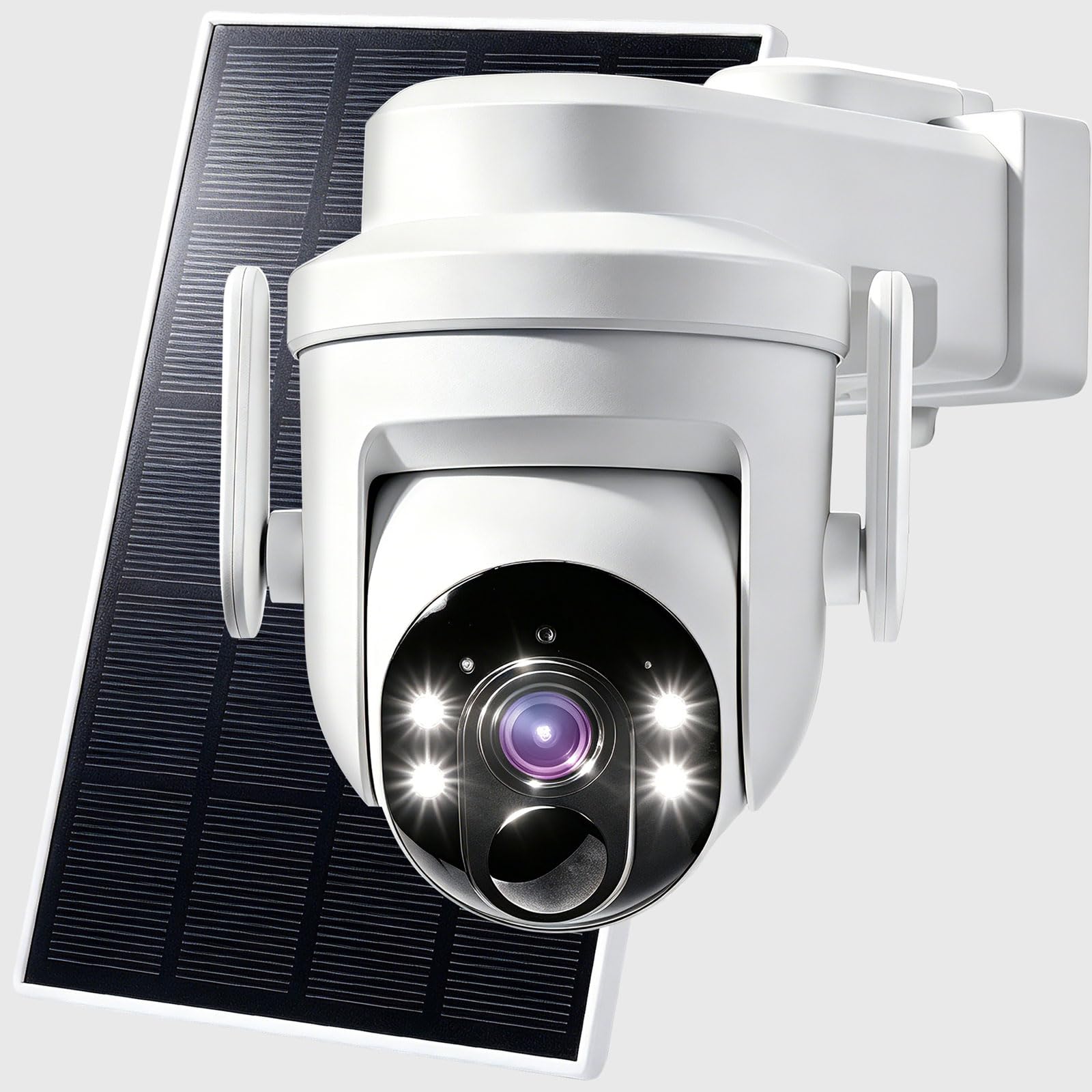 Photo 1 of Solatechprime 2K Solar Camera Outdoor Wireless, 2.4Ghz WiFi Battery Camera, 355° View Pan/Tilt Solar Camera with PIR Alarm, 2-Way Audio, Color Night Vision, IP65 Waterproof, Cloud & SD Storage