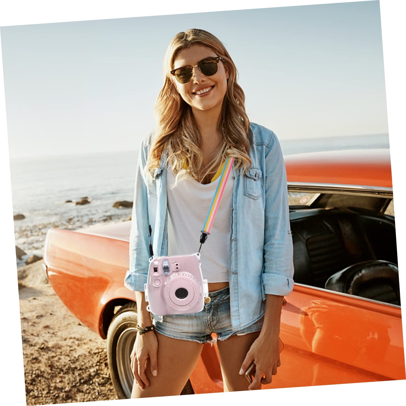 Mikikit 3pezzi Custodia Trasparente Per Fotocamera Istantanea Mini Con Tracolla Protettiva e Resistente Accessorio Per La Conservazione e Trasporto Della Macchina Fotografica Istantanea