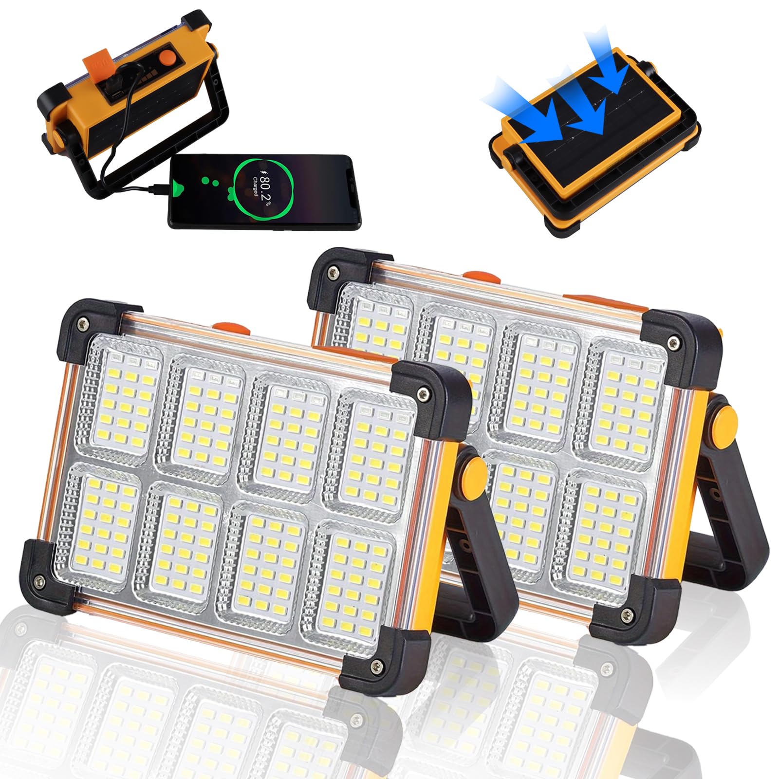 YXQUA 120W Solar Work Light 2 Pack