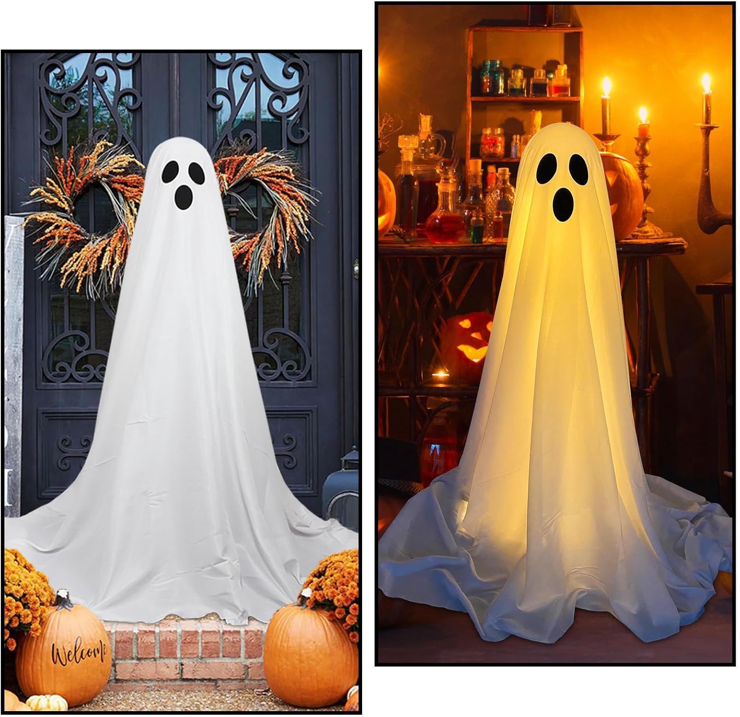 Halloween Decorations Outdoor, Large Lighted White Cloth