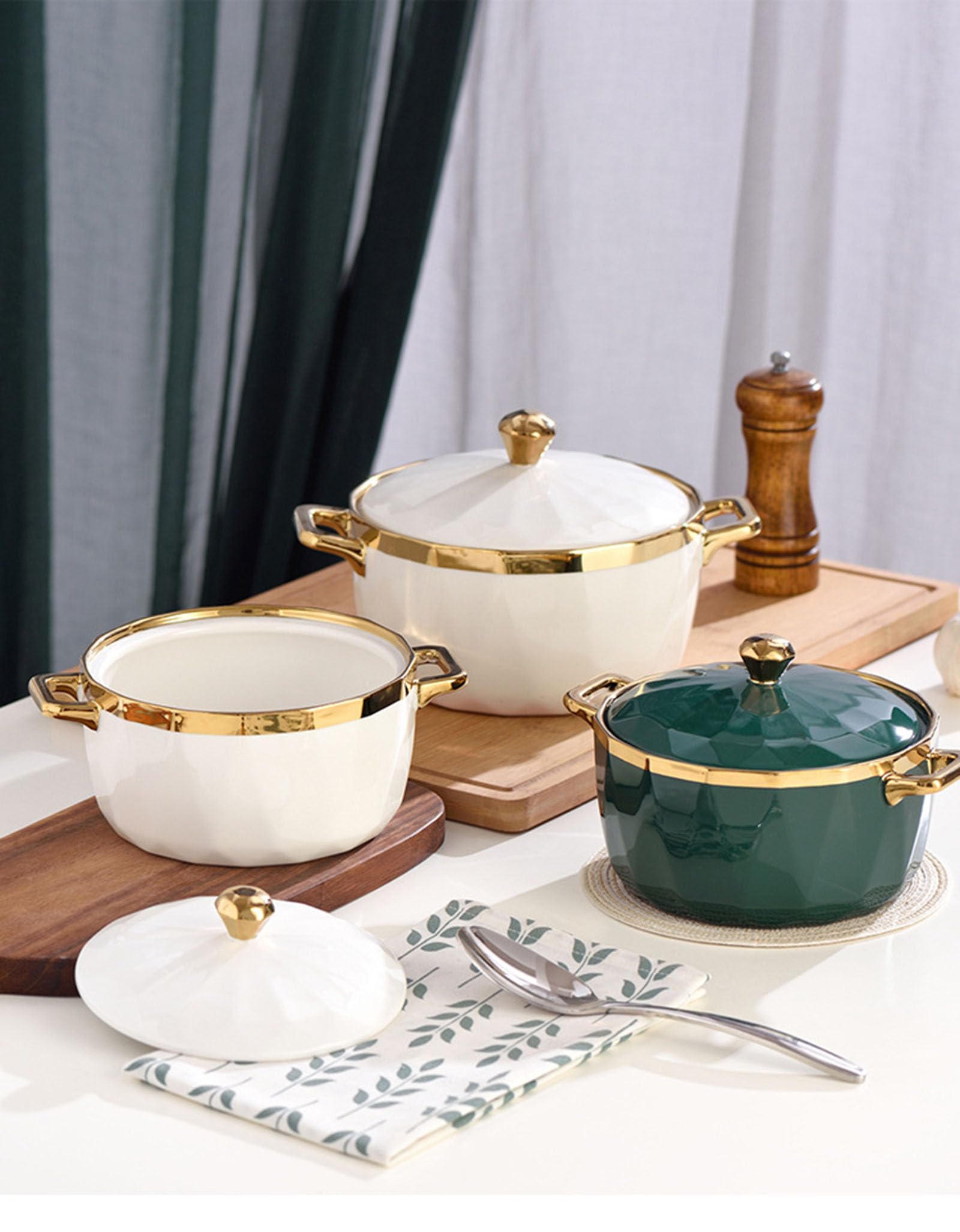Amazon.com | Ceramic soup tureen with lid,Bone China Soup Tureen