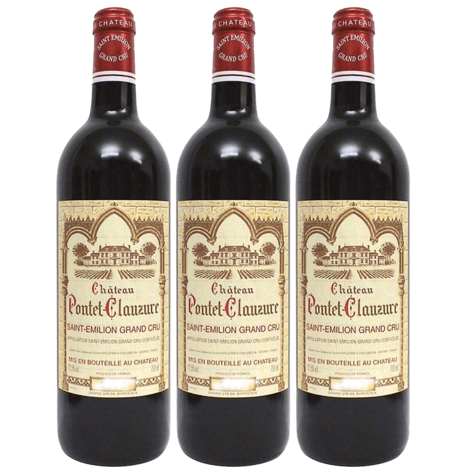 Château Pontet Clauzure Saint-Emilion Grand Cru AOC Rotwein rot trocken Frankreich inkl. FeinWert E-Book (3 x 0.75 l)