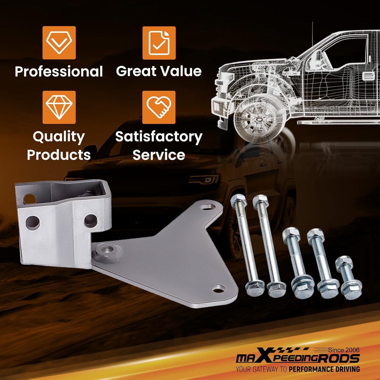 maXpeedingrods Front Track Bar Drop Bracket 2-4" for Jeep Grand Cherokee WJ 1999-2004, Relocation Bracket Kit for Lifted WJ