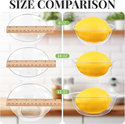 Miniatura 4 de Kucoele Paquete de 50 cuencos desechables de plástico duro de 12 onzas, cuencos de ensalada transparentes pequeños para servir, suministros de