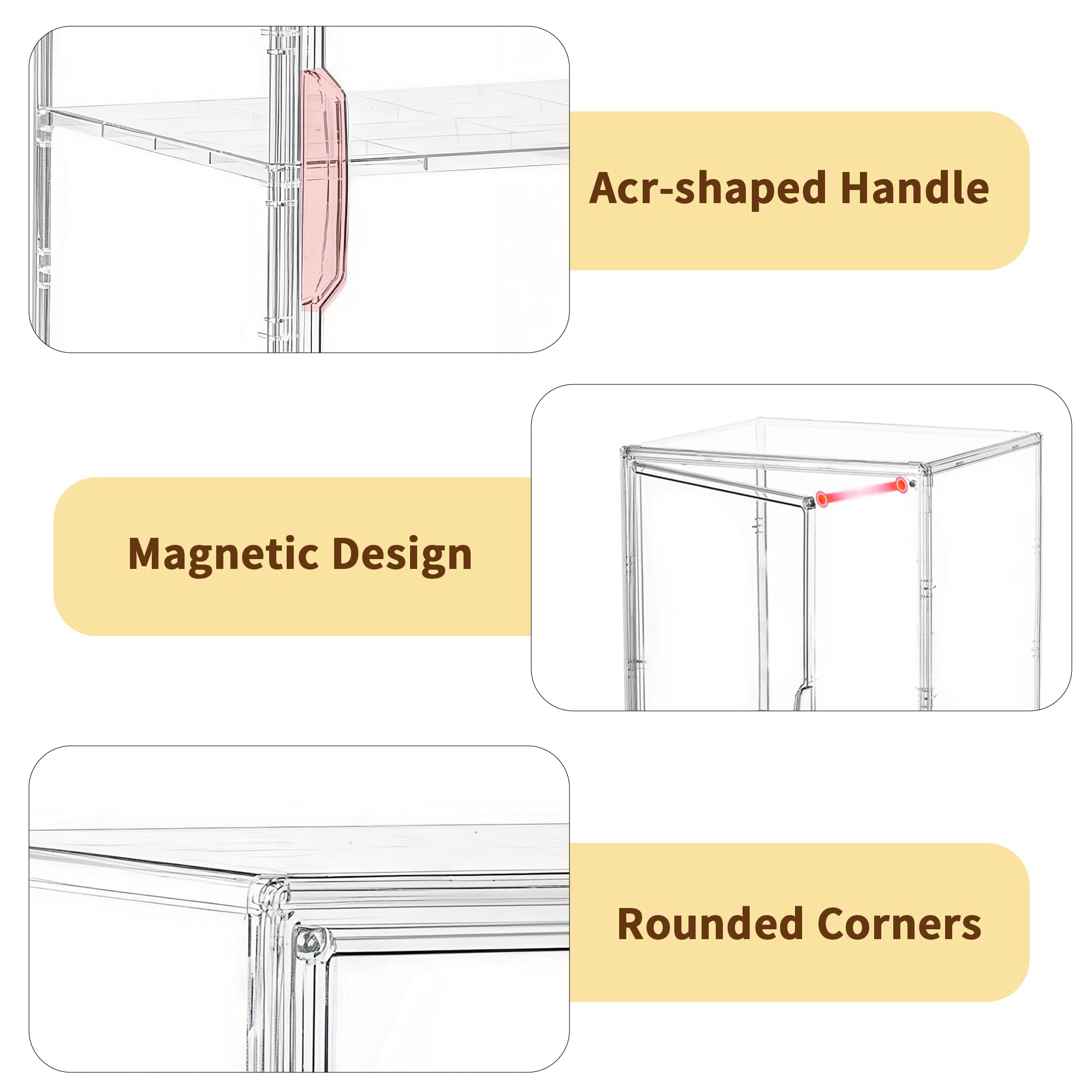Panera transparente para encimera de cocina, vitrina de pastelería, 3 capas ajustables para almacenamiento de pan con puerta magnética, exhibición de pastelería (grande, 2 piezas)