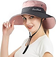 Vista 17 de Sombrero de sol de verano para mujer, cola de caballo – Protección UV de malla de ala ancha plegable con agujero para cola de caballo Beige