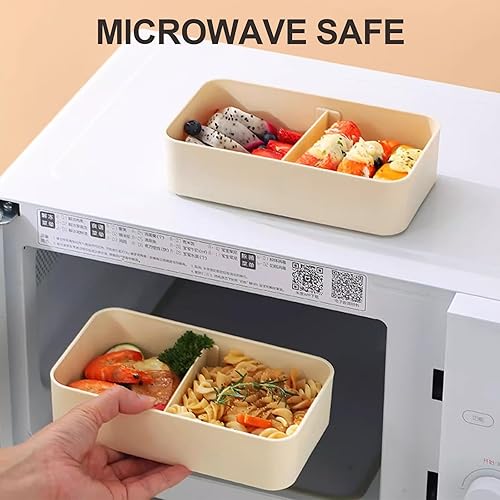 Miniatura 5 de YBOBK HOME Lonchera Bento para adultos, 2 piezas, apilables, japonesas, a prueba de fugas, con compartimentos divididos