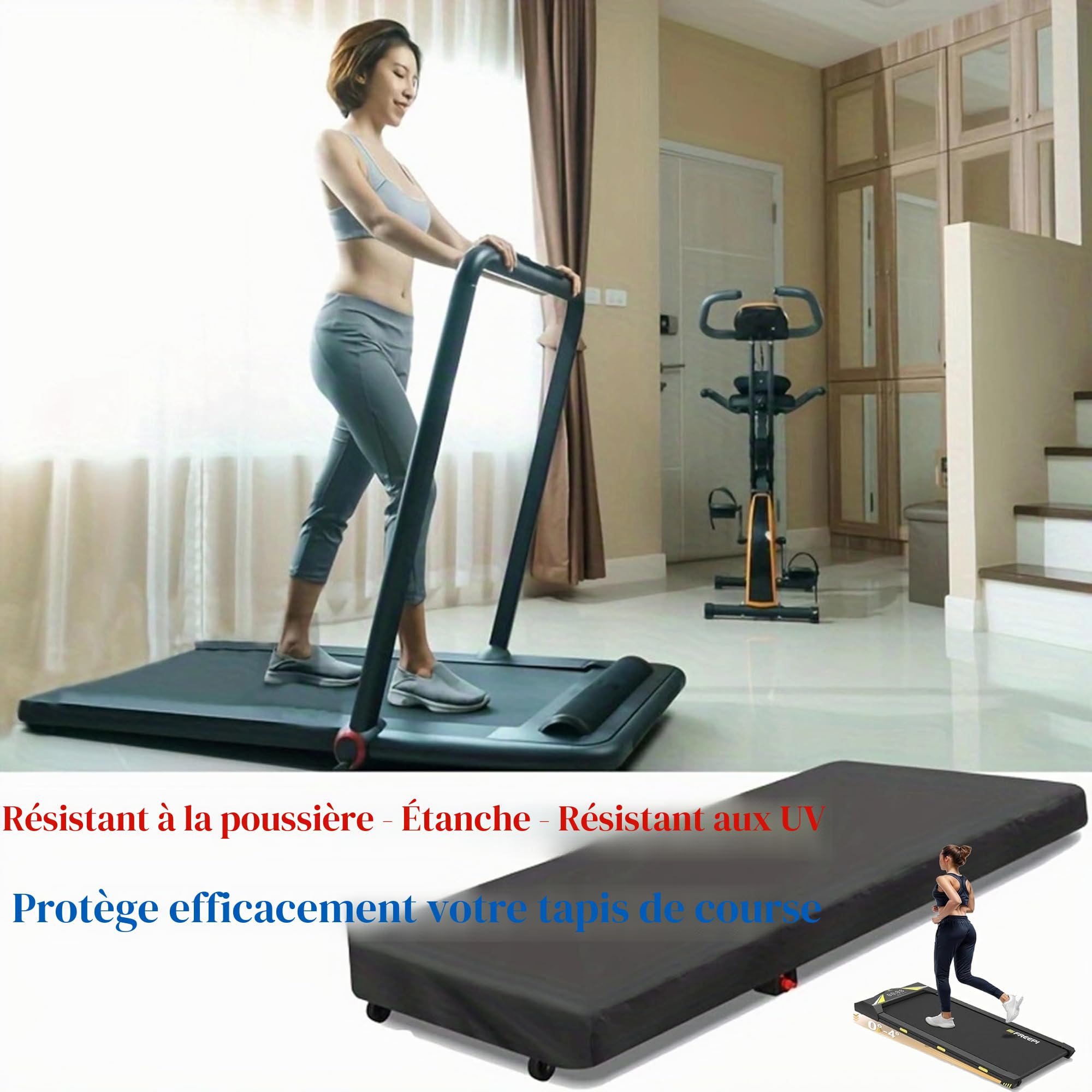 Housse Tapis de Course électrique Pliable Housse Walking Pad en Tissu Oxford 420D avec Cordon de Serrage - Étanche à la Poussière Imperméable Durable - 130x65x15cm