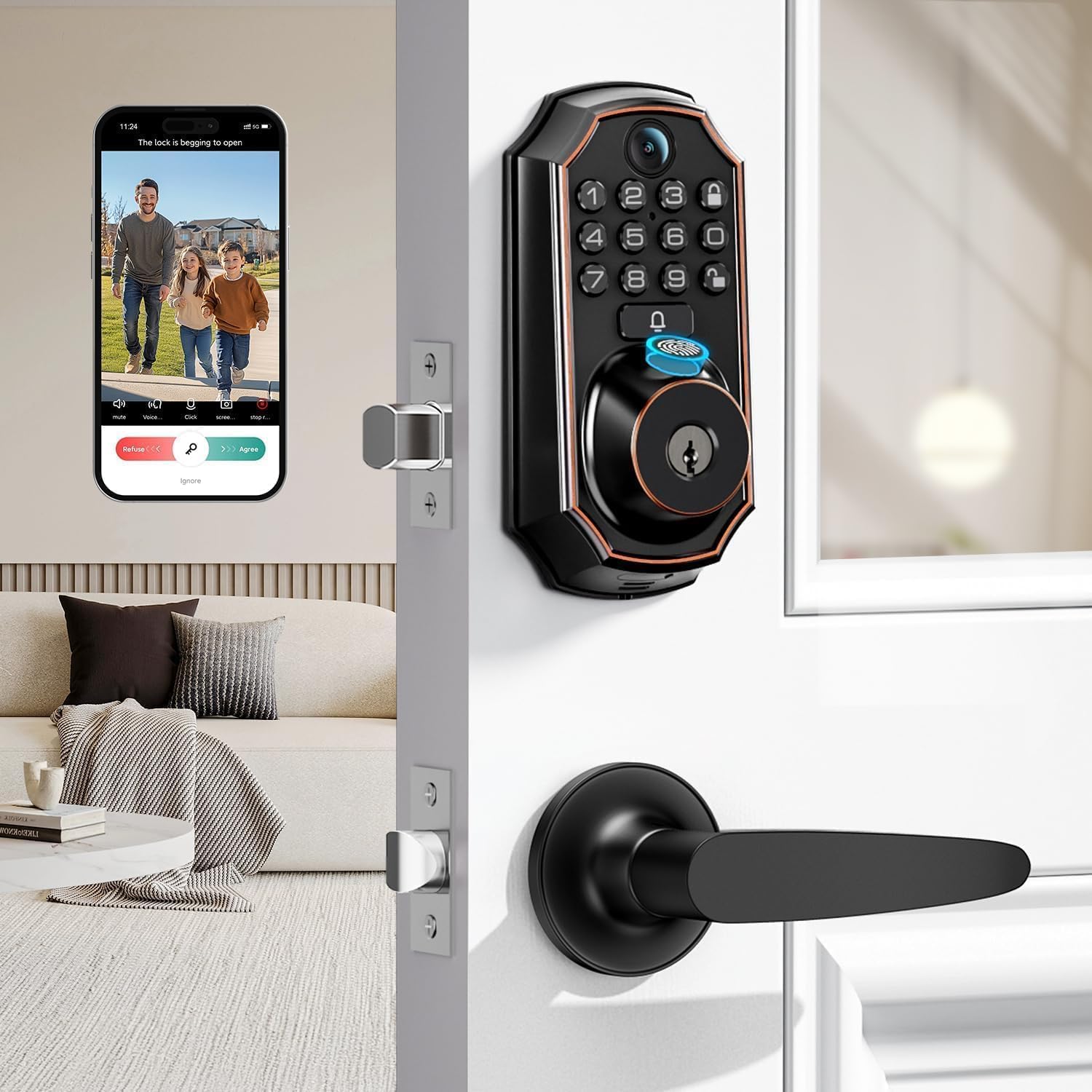 WiFi Video Smart Lock with Camera...