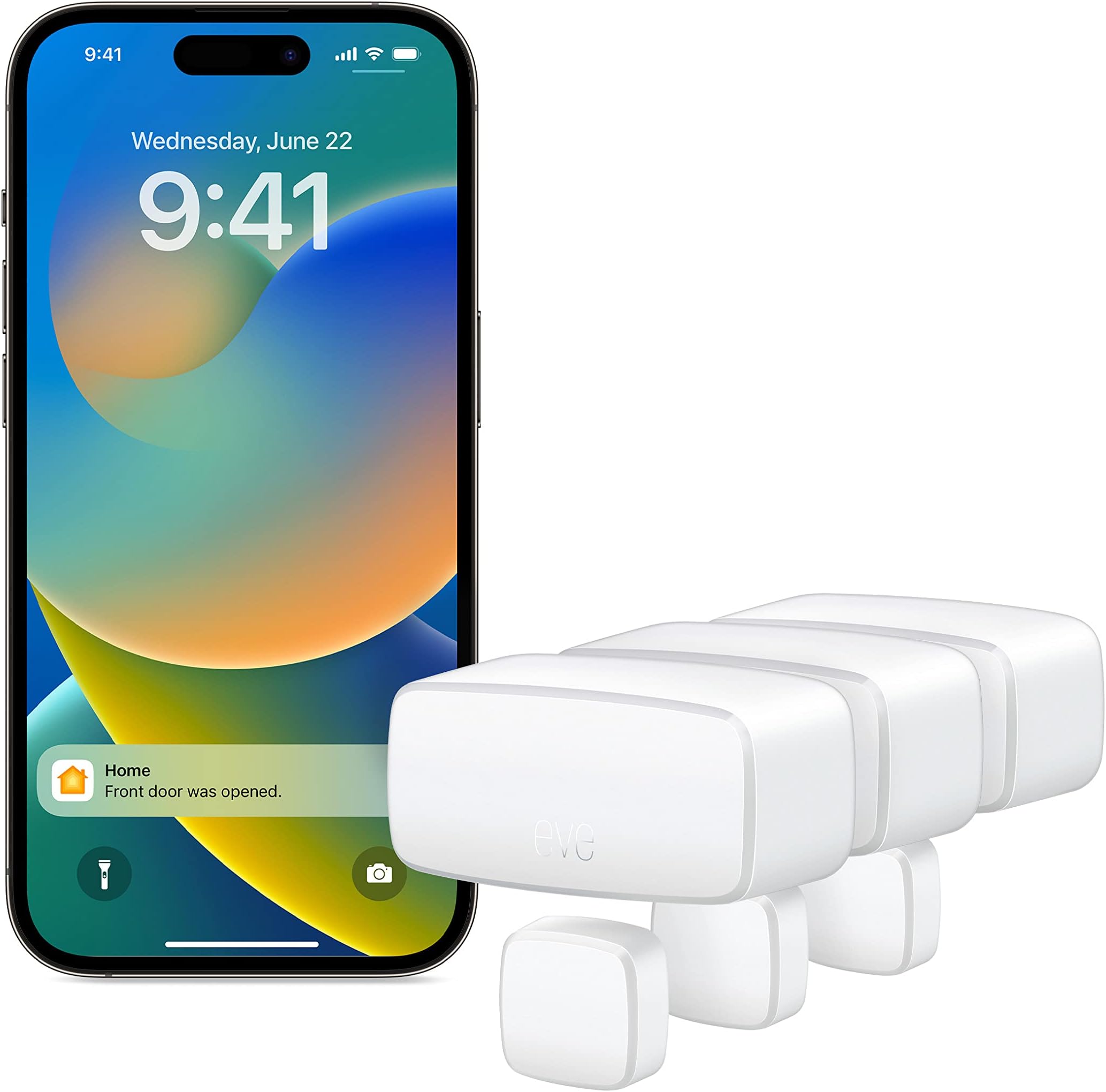 Eve Door & Window (Matter) 3 Pack - Smart Contact Sensor for Doors and Windows, Auto Control of Accessories, Thread-Over Materials, Apple Home, Alexa, Google Home, SmartThings