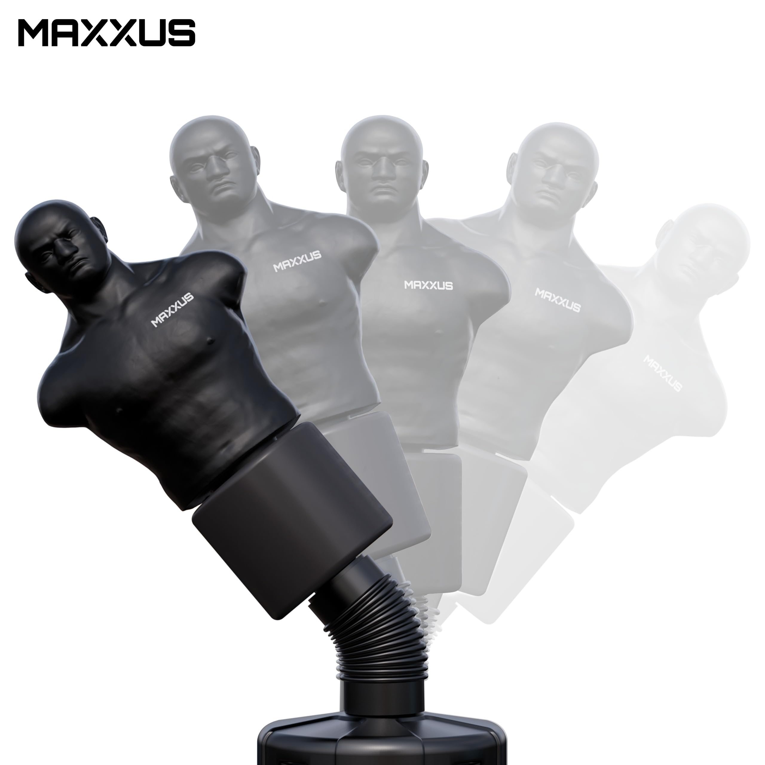 MAXXUS Sacco da Boxe Da Terra PRO FIGHTER - Professionale, Adulti, Acqua/Sabbia, Altezza Regolabile, Sistema FLEX - Pungiball Box, Sacco Box con Base, Supporto, Punching, Boxing Bag, Sacchi Pugilato