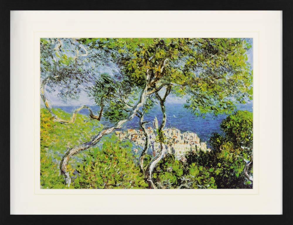 Poster Con Cornice Claude Monet 'Bordighera, 1884', 80x60 Cm, Con Passepartout, Pronto Da Appendere
