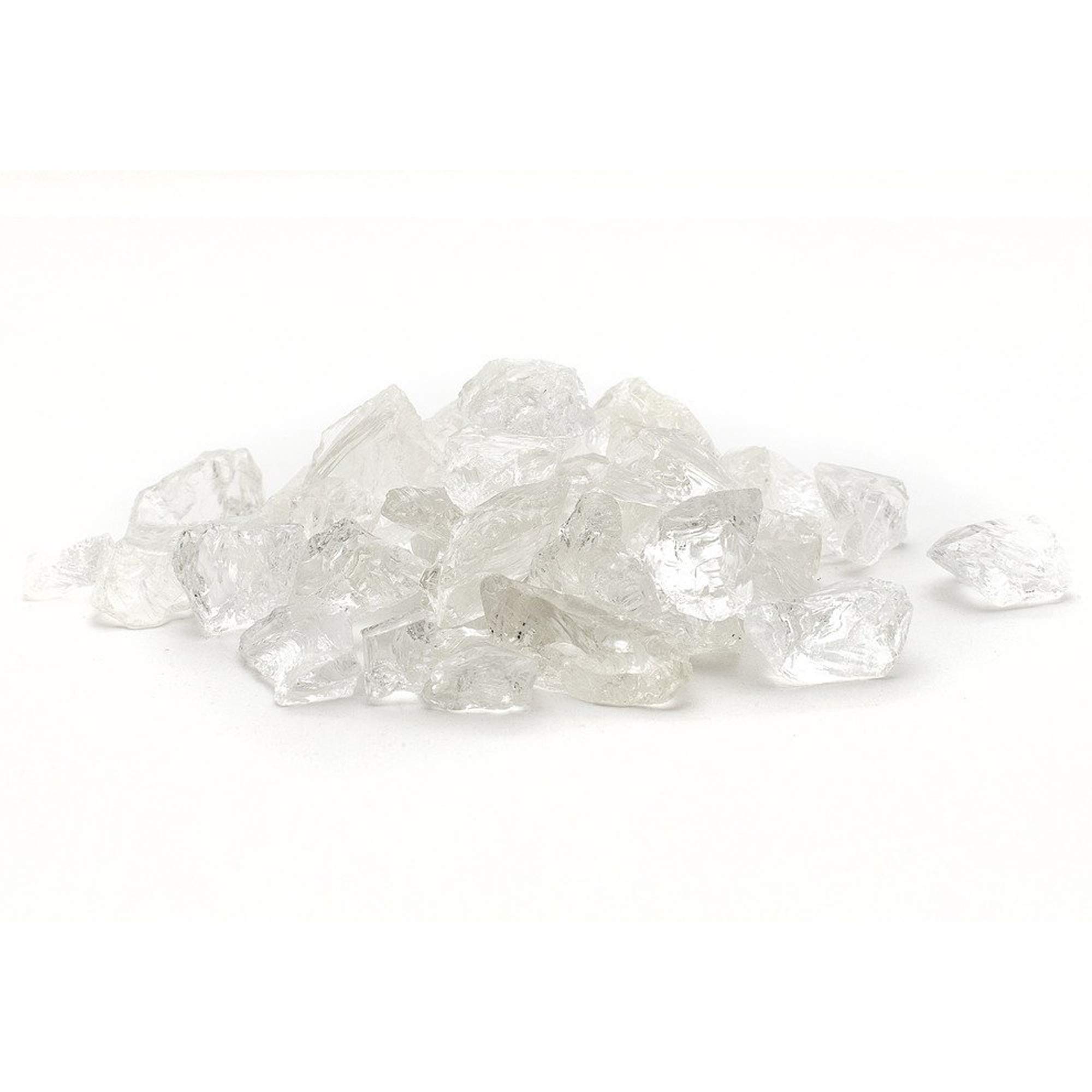 Margo Outdoor Living 10 lb. 1/2" Ice Clear Fire Glass for Natural or Propane Fire Pit Fireplace and Landscaping