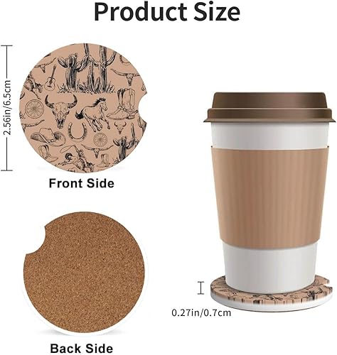 Miniatura 5 de Posavasos de automóvil para portavasos, paquete de 2 unidades, de cerámica absorbente, antideslizante, accesorios universales para el interior del