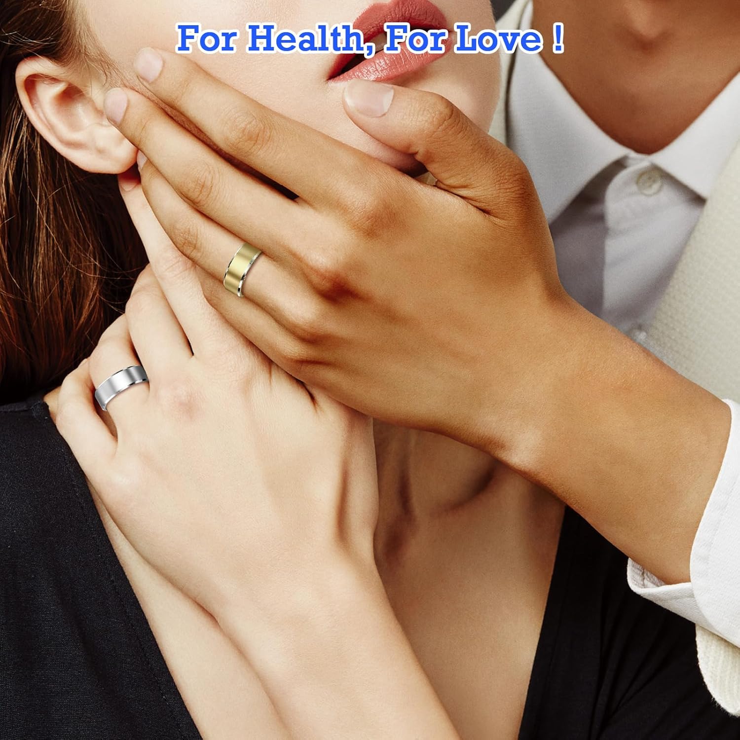 Smart Ring for Women & Men, Fitness Tracker with Sleep Monitoring, Step Tracker, Blood Oxygen, Heart Rate, Air Gestures, No Subscription Fee, IP68 Waterproof for iOS & Android (Gold,#8)