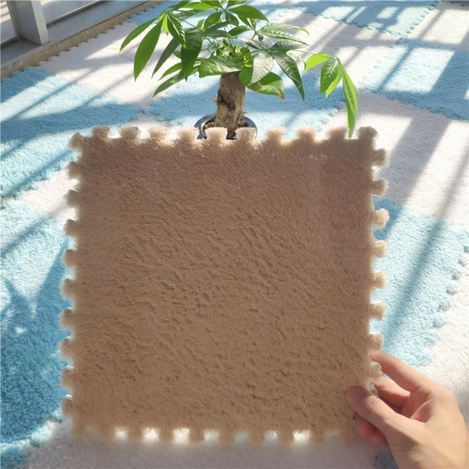 Tapete De Juegos Extra Grande De 12 Y 24 Pulgadas Con Borde, Tapete De Espuma De Rompecabezas De Felpa, Losetas De Alfombra Entrelazadas Suaves, 120,150 Y 200 Piezas (Tamaño: 24 X 24 X 0,39 Pulgadas