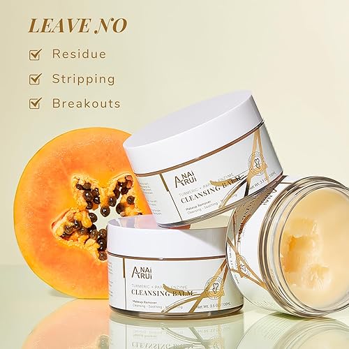 Miniatura 7 de ANAI RUI Bálsamo limpiador, bálsamo removedor de maquillaje de cúrcuma, exfoliante facial para derretir maquillaje, bálsamo limpiador de aceite,