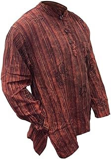 Unisex Stonewashed Striped Light Weight Hippy Grandad