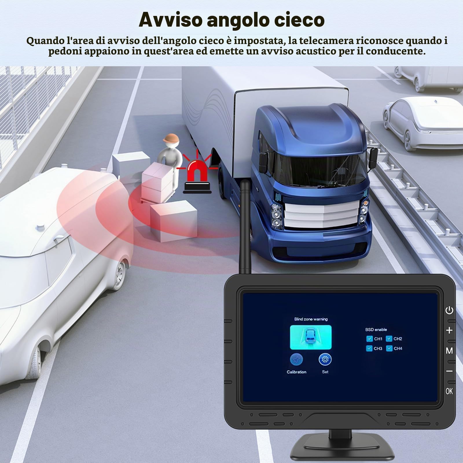 AHD telecamera di backup senza fili con 4,3 pollici di segnale digitale IP68 impermeabile visione notturna grandangolo ventosa può facilmente installare DC12V telecamera targa