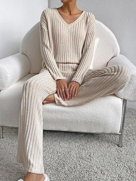 CheChury Dames jumpsuit, warm gebreid met lange mouwen, overall voor herfst en winter, comfortabele trui, jumpsuit, dames, geribbeld, vrijetijdskleding, huiskleding, Blauw, L