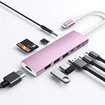 USB C HUB for iPad Pro 9-in-1 Adapter iPad Pro M4 M2 M1 13 12.9 11 inch iPad Air 5 4 Docking Station with 4K HDMI, USB-C PD, SD/TF Card Reader, USB 3.0, 3.5mm Headphone Jack, Type C Data, iPad mini 6