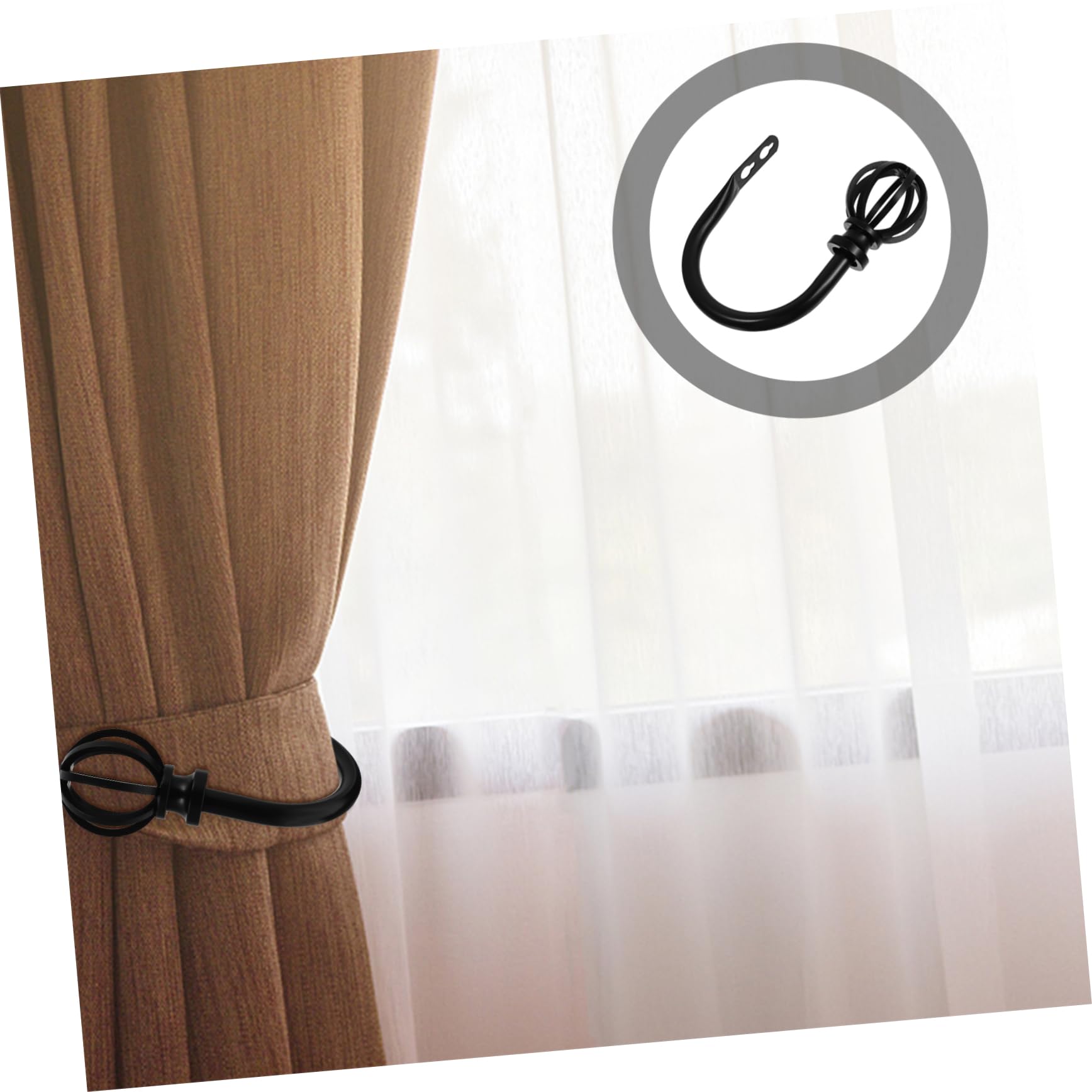 6 Pièces Crochet de Rideau retenue décorative embrasses Faites à la Main Métal