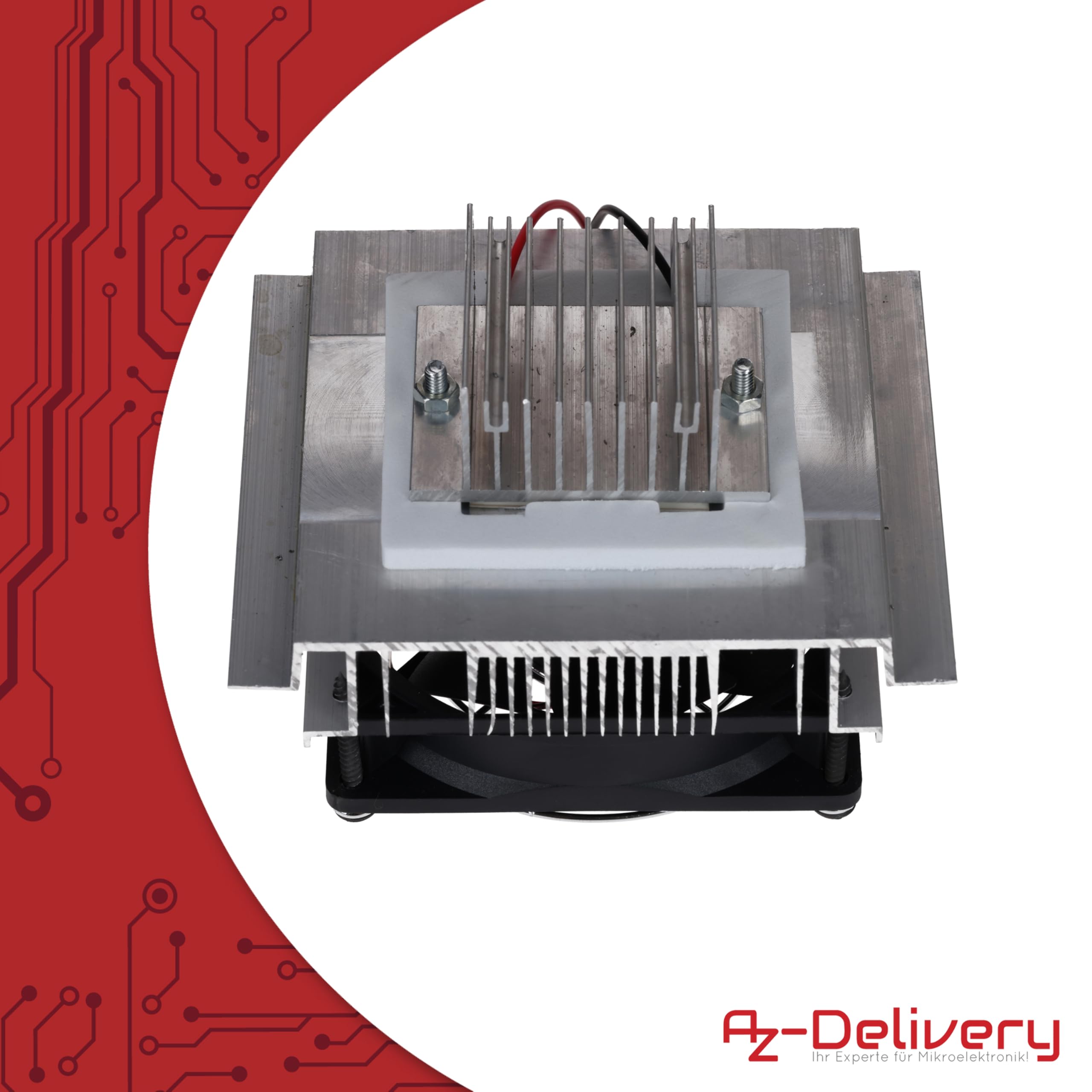 AZDelivery Kit de refrigeración Peltier – disipador de calor y ventilador 12 V – aluminio, 12 V, accesorios