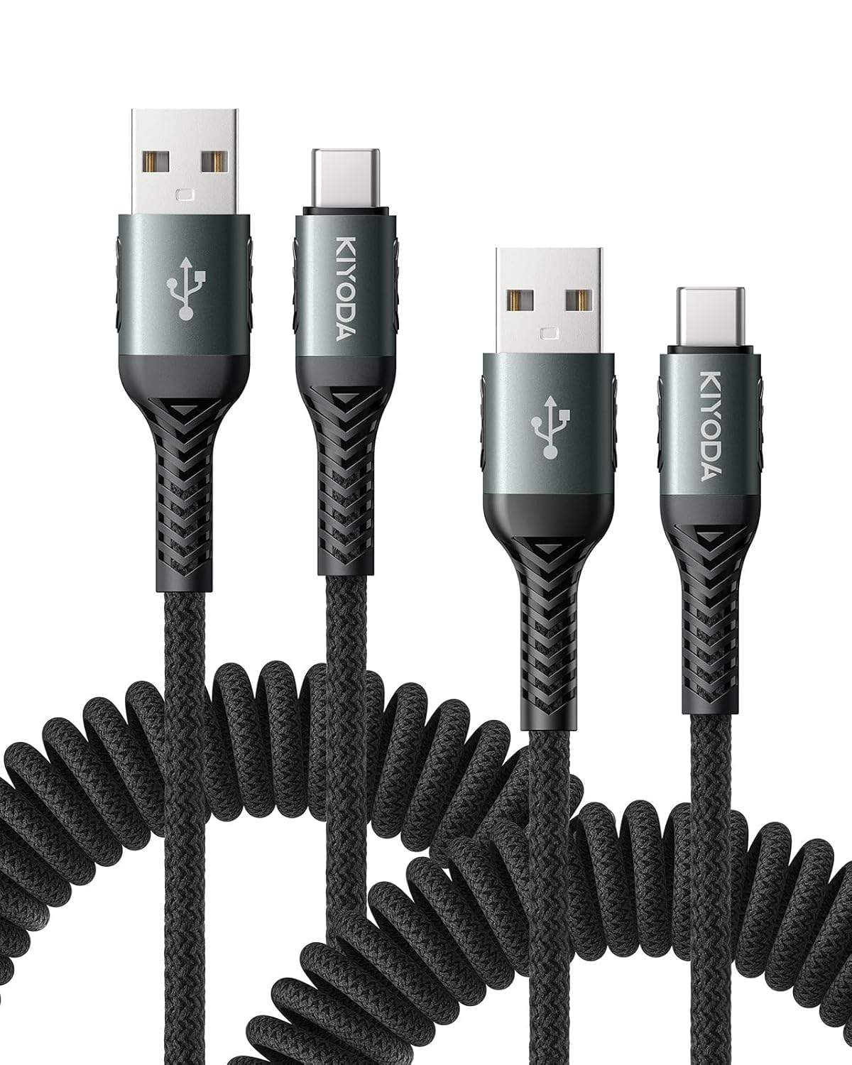 USB C Cable 3FT, 2Pack Coiled USB...