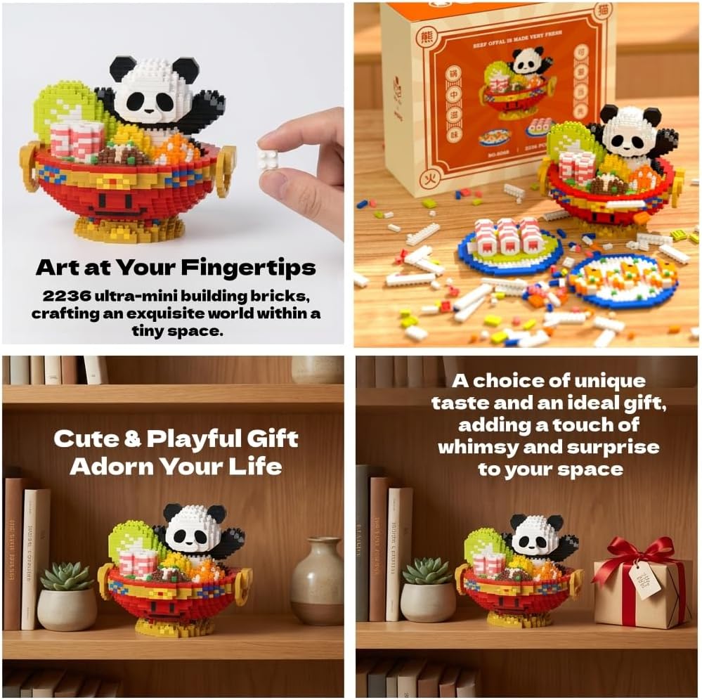 QMEAKMONY Mini Building Blocks Panda Sets Cute Micro Mini Panda Building Bricks for Adults Micro Nano Bricks Perfect Party Favors for Teenagers(2236 PCS)