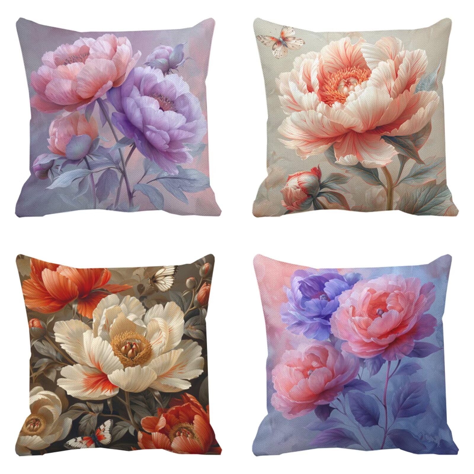 Housse de coussin imperméable 35x35 anti-tache pour salon de jardin et terrasse
