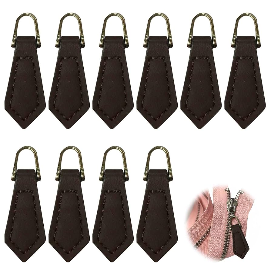 Amazon.co.jp: PAVIKEジッパータブ 革 【10個セット】レザー