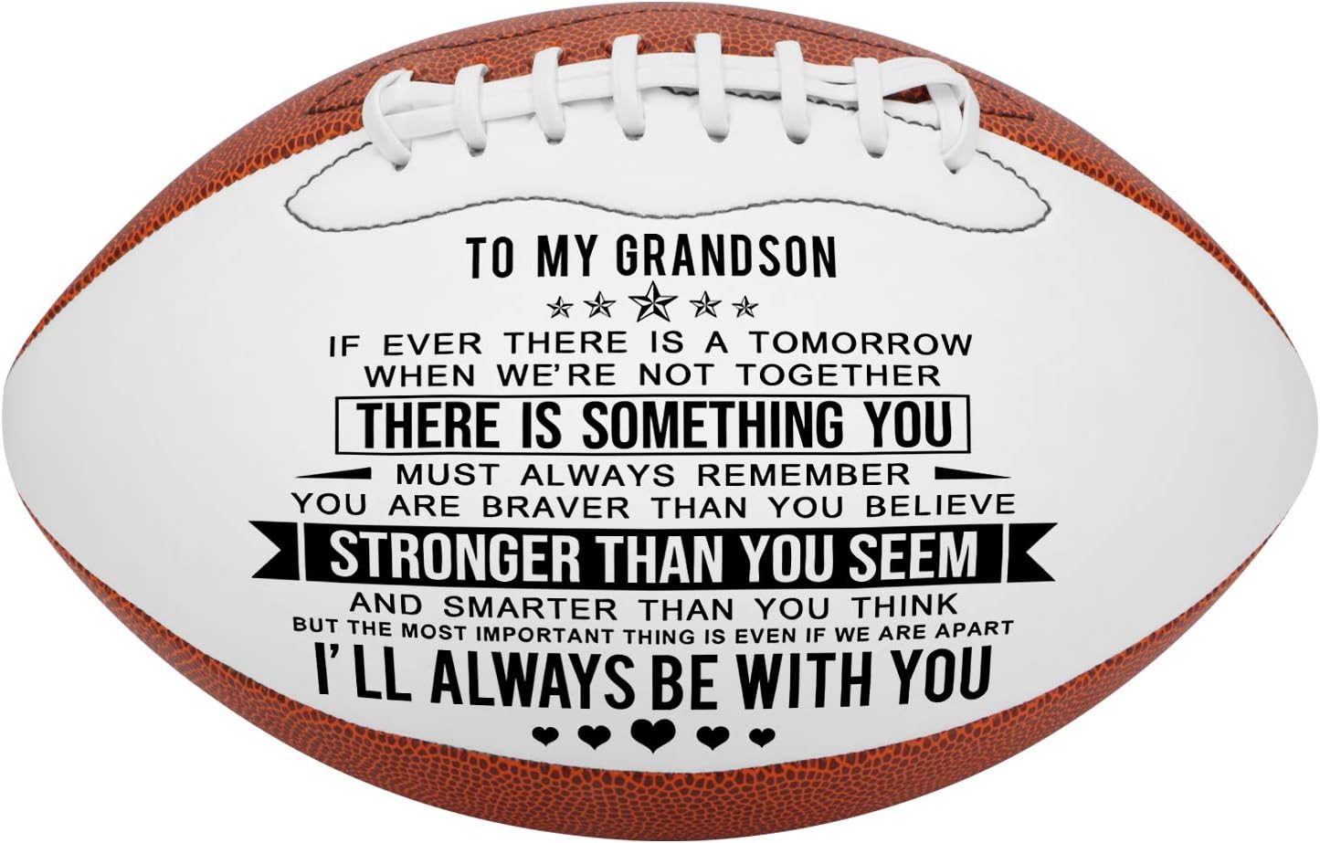 K KENON Engraved Footballs for Grandson - Personalized Composite Leather American Football - Anniversary Christmas Graduation Gifts for Grandson (for Grandson)