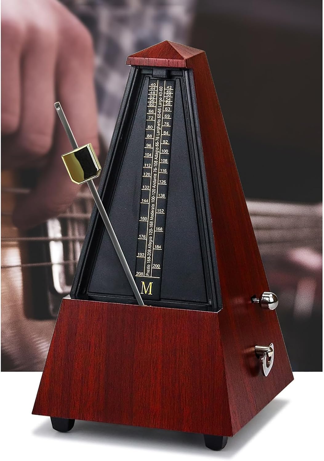 Metrónomo mecánico, Torre de metrónomo Metrónomo mecánico Piano Guitarra Violín Guzheng Universal for guitarra Piano(Color:Rosso)