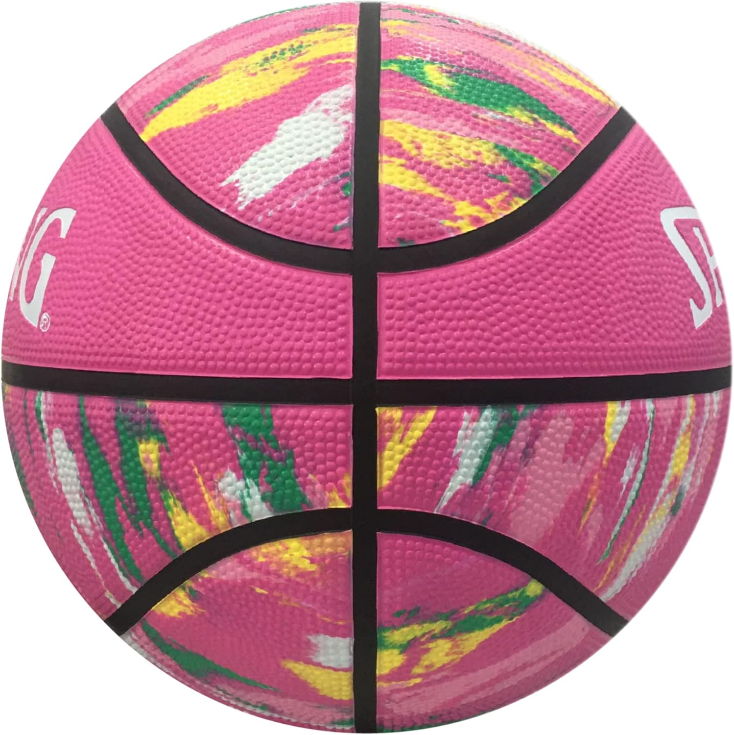 Spalding United Sports Unisex - Adult Marble Sz6 Ball, Pink Rainbow, 5