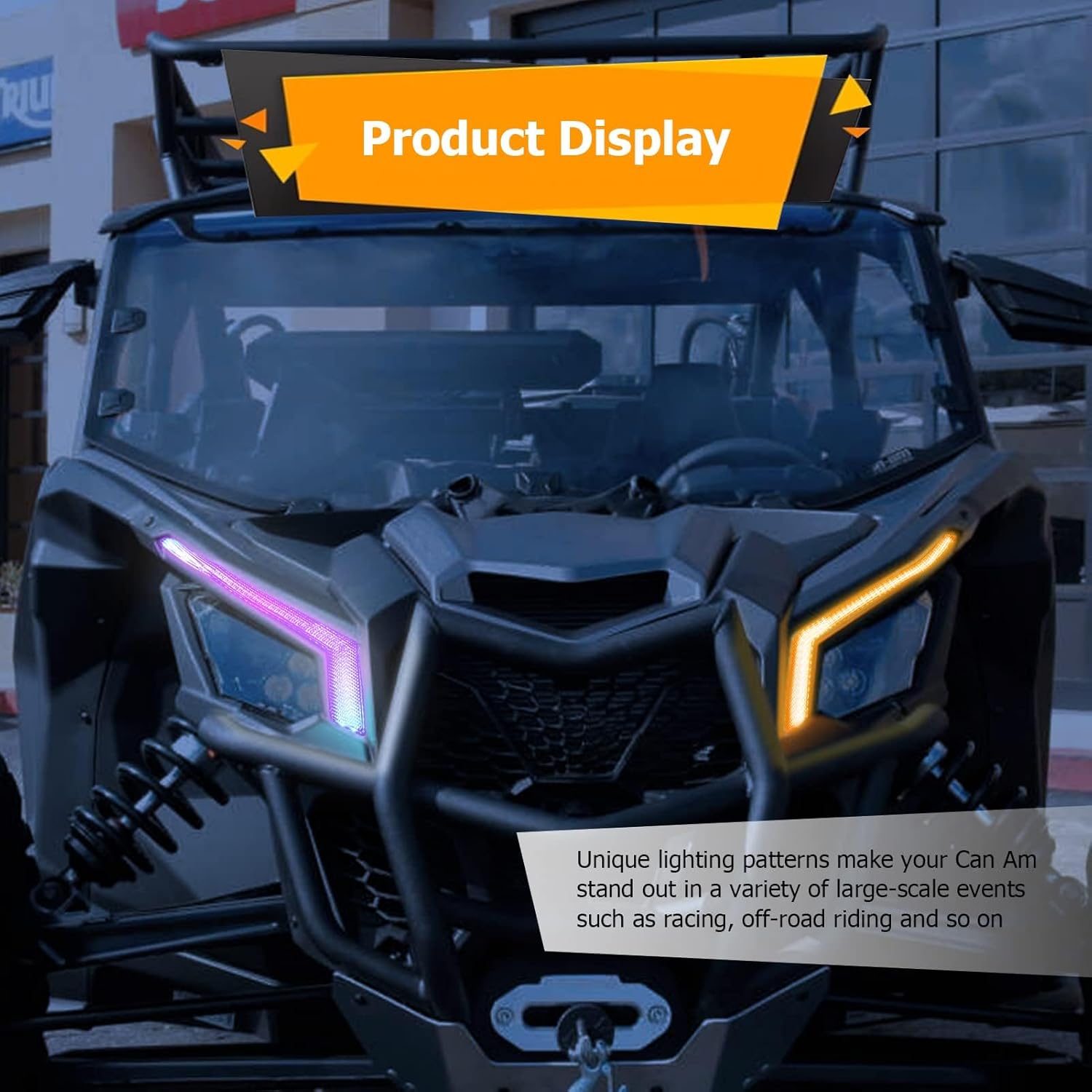 WeiSen Front RGB Turn Signal Light Assembly LED Front Signature Fang Lights Kit Compatible with Can Am Maverick X3 XDS XRS 2017-2023(Replace Number#710004994#710004995)