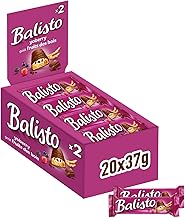 Balisto Chocolate Bulk Pack, Yoberry, Grain Chocolate Bars with Yoghurt Berries, 20 x 37g, Chocolate, Cereal Bars, Chocolate Bulk Pack (740g)