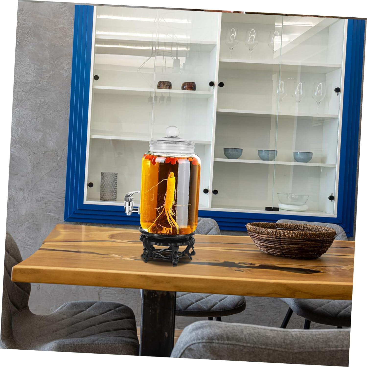 Mikinona Wine Making Supplies Capacity Glass Wine Bottle Wide Mouth Mason Jar Pitcher Beverage Jar Drinking Holder