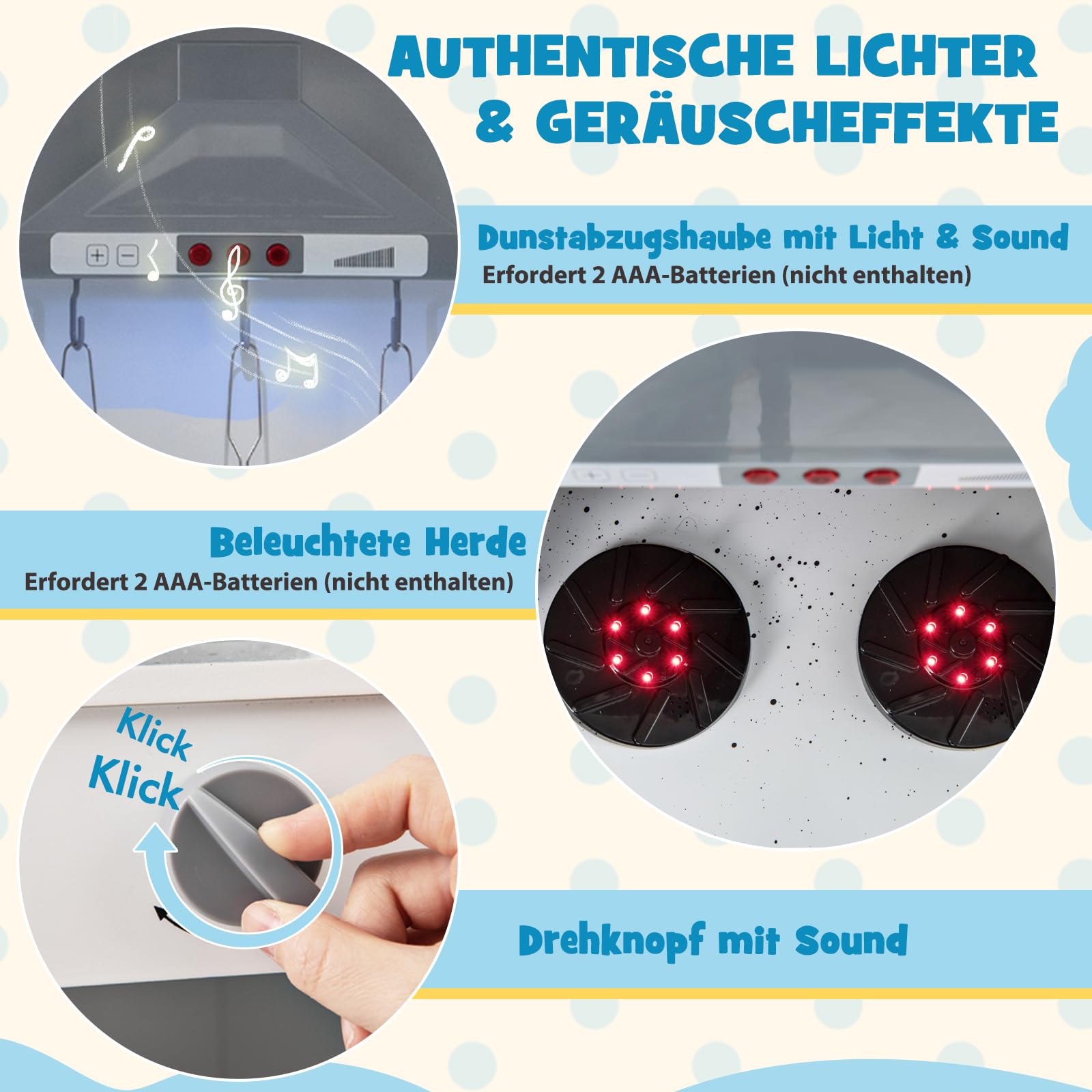 GOPLUS Kinderküche Holz, Spielküche Kinder mit Licht und Sound, Spielzeugküche mit Zubehör, Dunstabzugshaube, Eismaschine, Spüle, Mikrowelle & Ofen, Kinderspielküche für Kinder ab 3 Jahren (Weiß)