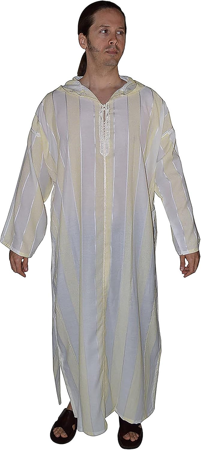 Handmade Moroccan Men's Djellaba with Embroidery Martinique Ubuy