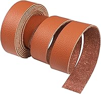 Vista 6 de CDY Correa de cuero marrón oscuro con patrón de lichi de 90 pulgadas de largo y 1 pulgada de ancho, tiras de cinturón de cuero muy adecuadas