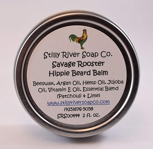Stilly River Soap Co. Natural Products Savage Rooster - Bálsamo para barba hippie, 2 onzas